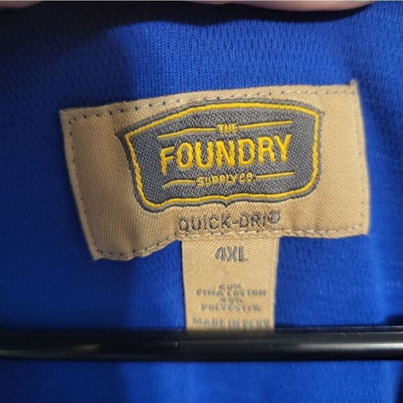 The Foundry Quick-Dri Blue Red Gray Striped Mens Polo, Big & Tall 4XL - Picture 6 of 6